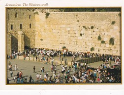 CPM 12 X 17  JUDAICA . ISRAEL .JERUSALEM . The Western Wall ( Foule En Prière  Devant Le Mur Des Lamentations) - Judaika