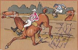 Sport.   Hippisme :      Dessin Humoristique Sur Saut D'obstacles .Aquarellée    (voir Scan) - Ippica