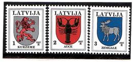 Latvia 2007 . COA '06 Of Kurzeme, Auce, Zemgale. 3v: 1,2,3  Michel # 371-72 D VIII , 421 D IX - Letland