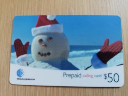 ST VINCENT & GRENADINES   $ 50,-  SVD 33 Prepaid  SNOWMAN  Fine Used  Card  **2158 ** - St. Vincent & The Grenadines