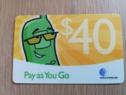 ST VINCENT & GRENADINES   $ 40 PAY AS YOU GO  YELLOW THICK  Prepaid   Fine Used  Card  **2164 ** - Saint-Vincent-et-les-Grenadines