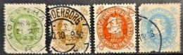 DENMARK 1930 - Canceled - Sc# 210, 213, 214, 216 - 5o 10o 15o 25o - Used Stamps