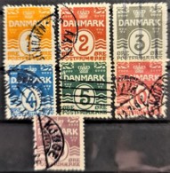 DENMARK 1905/17 - Canceled - Sc# 57, 58, 59, 60, 61, 62, 63 - Used Stamps