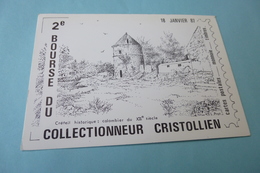 BELLE ILLUSTRATION L. PROT ...2E BOURSE COLLECTIONNEUR CRISTOLLIEN (CRETEIL)..1987 - Bourses & Salons De Collections