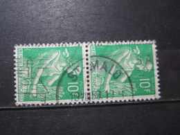 VEND BEAUX TIMBRES DE FRANCE N° 1115A EN PAIRE , OBLITERATION " ST-MALO " !!! - 1957-1959 Moissonneuse