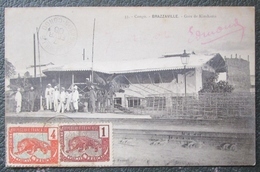 Congo Kinshasa  Gare   Cpa Timbrée - Kinshasa - Leopoldville (Leopoldstadt)