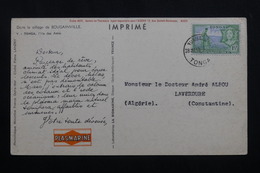 TONGA - Carte Publicitaire Médicale Plasmarine En 1955 Pour L'Algérie  , Affranchissement Plaisant - L 62122 - Tonga (...-1970)