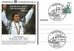 ALLEMAGNE Carte Pré Timbrée DIETER BAUMANN JEUX OLYMPIQUES DE SEOUL 1988 Et De   BARCELONE 1992 - Summer 1992: Barcelona