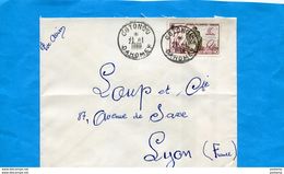 MARCOPHILIE -lettre-Dahomey Cad Cotonou-1956-pour France-stamps N°49  A O F-chasse Et Pêche - Covers & Documents