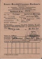 ! 1946 Dauer Beschäftigung Nachweis, Meldekarte Marburg / Lahn - Historical Documents