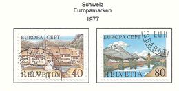 Schweiz / Helvetia  1977  Mi.Nr. 1094 / 1095 , EUROPA CEPT Landschaften / Countryside - Gestempelt / Fine Used / (o) - 1977