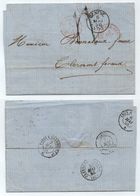 SUISSE - GENEVE / 1858 ENTREE PAR AMBULANT SUR PLI POUR CLERMONT FERRAND (ref 5890) - Entry Postmarks