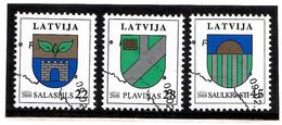 Latvia 2008 . COA Of Salaspils,Plavinas,Saulkrasti. 3v . Michel # 719-21  (oo) - Lettonia
