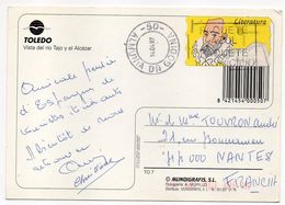 Espagne -- 1997--carte Postale De Toledo Pour Nantes-44 (France)-vignette +cachet ALMUNIA DN GODINA............à Saisir - Cartas & Documentos