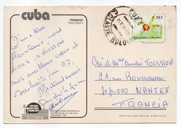 Cuba --- ...timbre Fleur Orchidée..+ Cachet... Sur Cpm  TRINIDAD--1996 -- Plaza Mayor...........à Saisir - Lettres & Documents