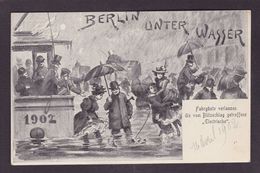 CPA Allemagne Germany Caricature Satirique Inondation Berlin Non Circulé 1902 Tramway - Altri & Non Classificati