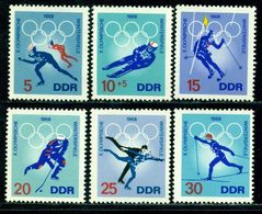 1968 Grenoble Olympics,ice Hockey, Speed Skating,alpine Skiing, Luge, DDR , Mi 1335, MNH - Winter 1968: Grenoble