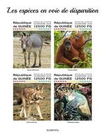 Guinea 2020, Animals In Danger, Gorilla, Wolf, Turtle, 4val In BF IMPERFORATED - Gorilles