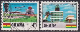 GHANA 1970 SG 569-70 Part Set Used 2 First Stamps Of 4 Kotoka Airport - Ghana (1957-...)