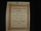 Action "Usines De Gives"Bruxelles 1922 Reste Tous Les Coupons. - Industrie