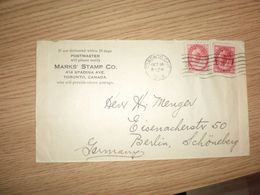 Marks Stamp Co Toronto Canada To Berlin  Schoneberg 1909 - Lettres & Documents