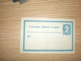 Canada Post Card 1877 One Cent - Brieven En Documenten