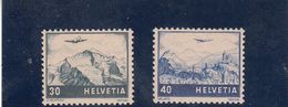 Suisse - P.A. - Neuf** - Année 1948 - N°YT 42/43** - Paysage - Unused Stamps