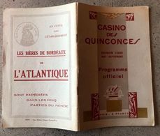 Bordeaux - Casino Des Quinconces - Programme 1935 - Programma's