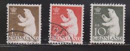 GREENLAND Scott # 62, 63, 65 Used - Polar Bears - Usados