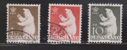 GREENLAND Scott # 62, 63, 65 Used - Polar Bears - Used Stamps