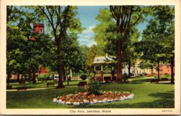 Maine Lewiston City Park 1943 Curteich - Lewiston