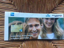 PUBLICITE DÉPLIANT  AIR FRANCE KLM  Carte Air France KLM-American Express Gold - Publicidad