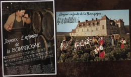 2 Cpm, Chanson "Joyeux Enfants De La Bourgogne", Vendangeurs Costumés, Maître De Chai-Vigneron - Bourgogne