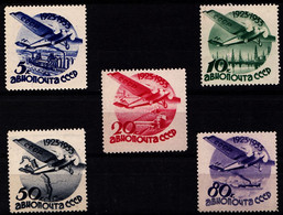 RUSSIE - N°PA 41/44** - MONOPLAN EN VOL - 10e ANNIVERSAIRE DE LA POSTE AERIENNE. (cote 480€) - Neufs