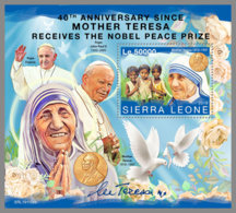 SIERRA LEONE 2019 MNH Mother Teresa Nobel Prize Winner Nobelpreis Prix Nobel S/S - OFFICIAL ISSUE - DH1951 - Mother Teresa