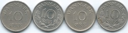 Denmark - Frederik IX - 10 Øre - 1954 (KM841.1) 1958 (KM841.2) 1961 (KM849.1) & 1972 (KM849.2) - Denemarken