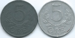 Denmark - Christian X - 5 Øre - 1941 (KM834) & 1943 (KM834a) - Denemarken