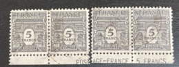 France Timbre-poste Type Arc De Triomphe 50c Avec Inscription En Marge POSTAGE - FRANCE 5 FRANCS - 1944-45 Triomfboog