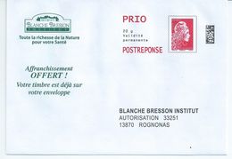 Entiers Postaux : Enveloppe Réponse Type Yseult Catelin L'Engagée PRIO Datamatrix Blanche Bresson 225878 ** - PAP: Antwort/Marianne L'Engagée