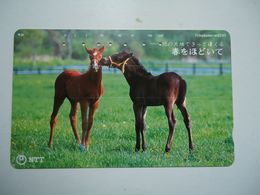 JAPAN USED CARDS ANIMALS HORSES - Chevaux