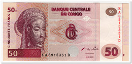 CONGO,50 FRANCS,2000,P.91,UNC - Repubblica Democratica Del Congo & Zaire