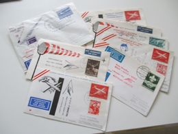 Österreich 1960 / 61 AUA Erstflüge 9 Belege + 1x Luposta Sternflug. Flugpost Belege / Poste Restante - Cartas & Documentos