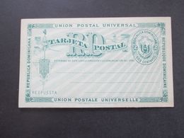 Republica Dominicana Um 1900 Ganzsache / Doppelkarte Tarjeta Postale Universelle Dos Centavos - Repubblica Domenicana