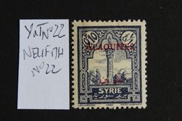 ALAOUITES 1930 Y&T NO 22 HAMA 0.10 Pi,VIOLET SURCHARGE.. NEUF MH * TB - Ongebruikt