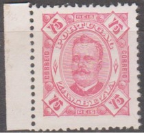 ZAMBÉZIA - 1893-94, D. Carlos I,  75 R.    D. 12 3/4   Pap. Porc.  (*) MNG   MUNDIFIL  Nº 8a - Sambesi (Zambezi)