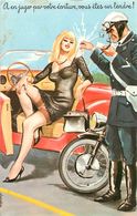 Themes Div-ref EE980 - Illustrateurs -illustrateur Louis Carriere - Humour - Pin Up Et Motard De La Police - - Carrière, Louis