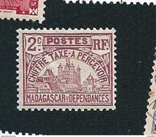 N° 8 Chiffre Taxe Timbre Madagascar  DÉPENDANCE  (1908)  Neuf - Strafport