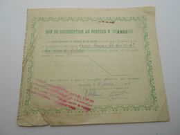 Bon De Souscription Aux Actions "Tissage Hauzeur Fils Ainé Et Cie"  Caisse Generale De Report Et Depot Bruxelles 1923. - Textile