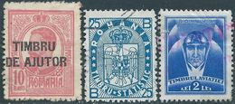 Romania Three Revenue Tax Stamps Services Used - Dienstzegels