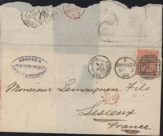 GB YT 32 Victoria 4ct Killer 763 + PD + CAD E Swansea SP 3 66 + Angl Amb Calais D 4 SEPT 66 Entrée France - Covers & Documents